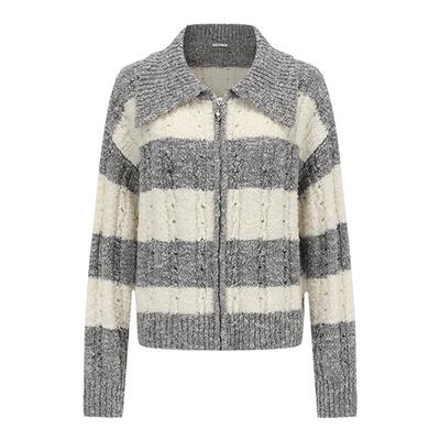 秋季针织deepmoss翻领开衫