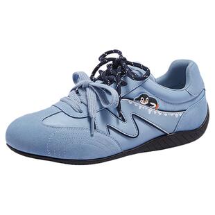 企鹅女鞋2026秋冬款红色德训鞋复古板鞋女慢跑鞋休闲鞋运动鞋子女