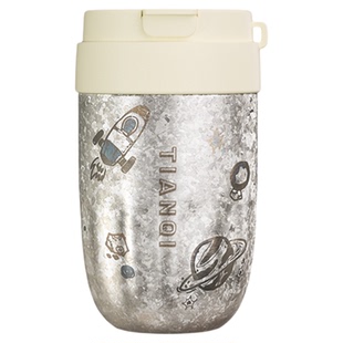 天沏纯钛保温杯女款茶杯便携咖啡杯高颜值简约钛杯吸管随行水杯子