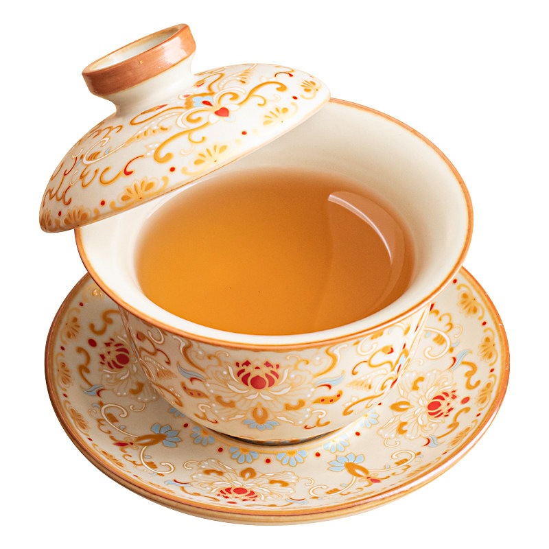 悬停三才盖碗茶杯99%不烫手