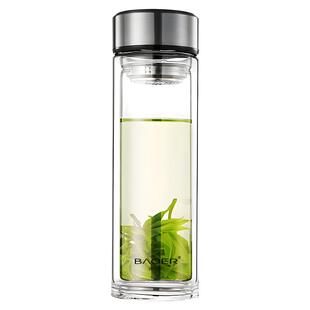 保尔双层玻璃杯男女双层加厚耐高温水杯子简约便携商务办公泡茶杯
