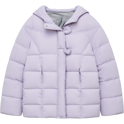 DM100大码百分百女装微胖mm冬季保暖甜美爱心短款加厚羽绒服外套