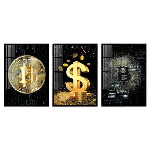 股市装饰画股票证券交易所比特币挂画牛市理财办公室会议室墙壁画