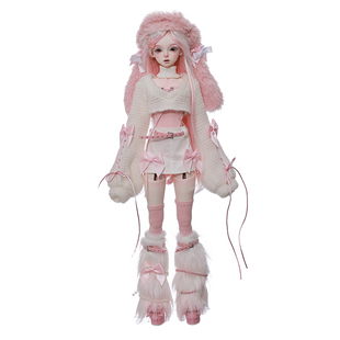 官方原创四分bjd女娃娃树脂关节可动娃娃予柔粉色兔耳帽人形玩偶
