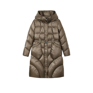 佧茜文高级时尚女装潮流冬季新款加厚显瘦连帽外套保暖羽绒服