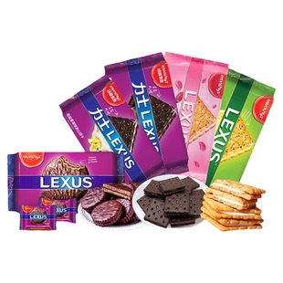 LEXUS 马奇新新饼干巧克力饼芝士柠檬黄油夹心涂层饼进口休闲零食