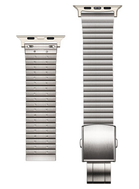 意大利Umtanned苹果表带精钢带利落条机械美感适用Apple Watch Ultra3 49mm新款Series11/10全系不锈钢手表带