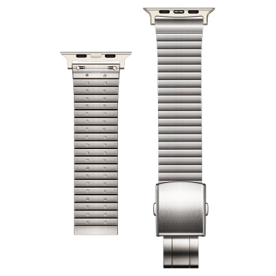 意大利Umtanned苹果表带精钢带利落条机械美感适用Apple Watch Ultra3 49mm新款Series11/10全系不锈钢手表带
