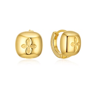 EAUFLORA幸运四叶草耳圈耳环轻奢高级感小巧精致银耳钉女耳饰