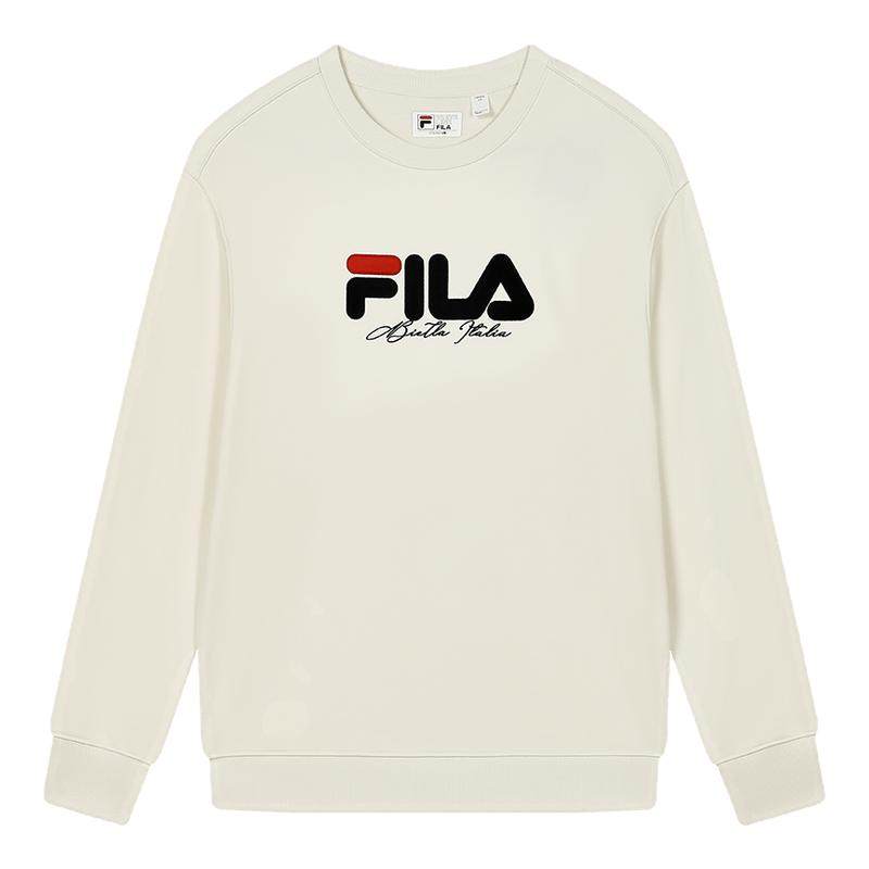 FILA 斐乐情侣款卫衣男女秋季套头圆领宽松针织运动上衣