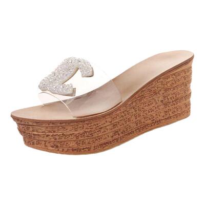 2021夏季韩版松糕厚底拖鞋高跟