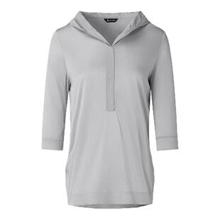 Aquascutum/雅格狮丹春夏新品女士时尚连帽T恤七分袖休闲上衣气质