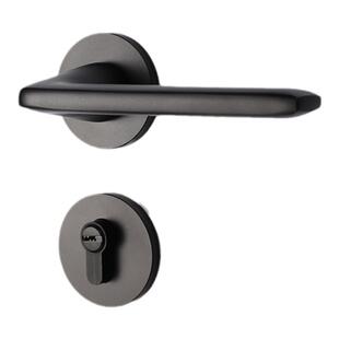 汇泰龙 静音门锁套餐黑色室内房门锁实木门把手通用型防盗锁具202