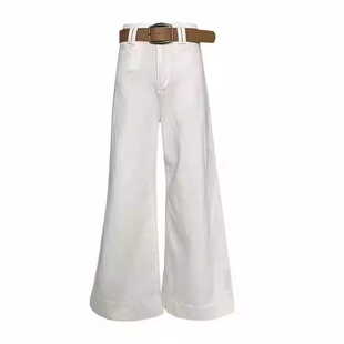 李李服饰不贴腿腰带垂感喇叭牛仔裤女26冬款高腰显腿长拖地裤