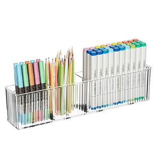 马克笔收纳盒壁挂分隔女孩水彩铅笔文具置物架大容量儿童书桌笔筒