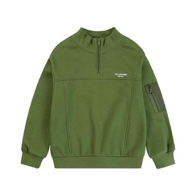 ebaer男女童加绒抑菌半高领卫衣