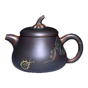 雕刻风全手工紫泥广西钦州坭兴陶