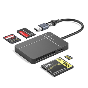 USB3.1多功能读卡器多合一适用ccd佳能相机SD内存卡TF储存卡尼康CF卡索尼MS卡SDXC高速UHS-II4.0苹果手机电脑