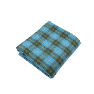 进口 蓝色韩风小格纹90%wool羊毛毛呢毛料面料大衣西装裙子布料