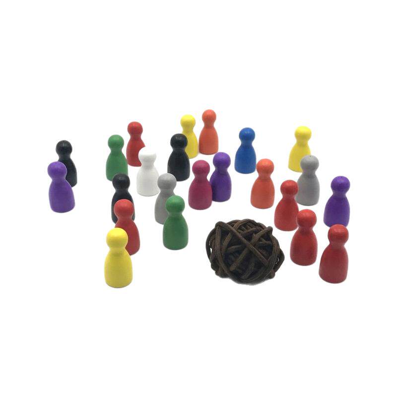 包邮30颗桌游标记配件蛇形棋飞行棋子DIY彩色人形跳棋木质棋子