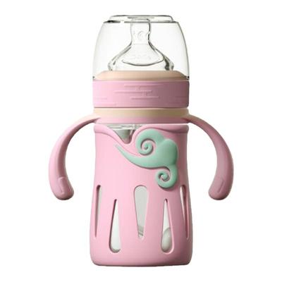 多吉宝贝宽口径硅胶套玻璃奶瓶