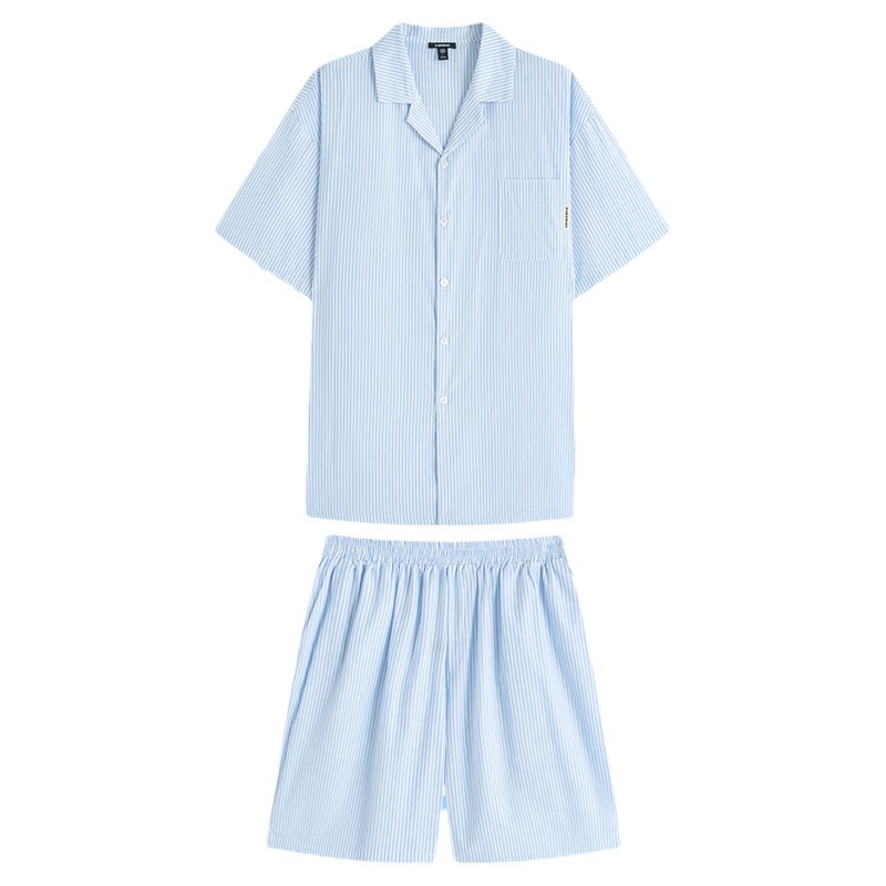 AMYDIMO男士夏季条纹居家服套装