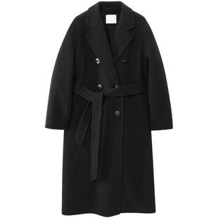 OVVOutlet秋冬热卖女装大地色系易搭平驳领单排扣羊毛大衣