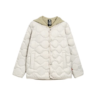 TurnSignal假两件轻薄羽绒服女冬季2025新款连帽宽松保暖羽绒外套