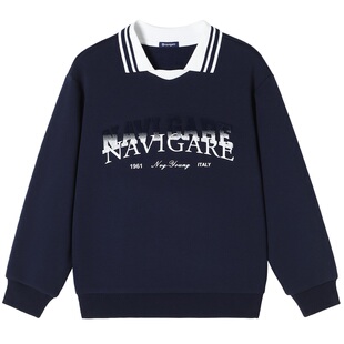 【第二件半价】Navigare意大利小帆船童装男童卫衣秋冬款儿童加绒