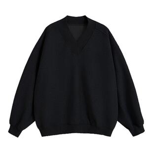 「GRNL」慵懒与腔调 重磅420克手工磨破做旧纯棉廓形大V卫衣外套