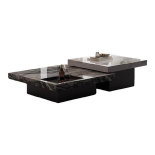 政府补贴极简天然大理石茶几轻奢网红2025新款高端客厅高低组合