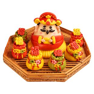 财神马年花样大馒头胶东花饽饽山东特产过年货面点上供花馍馍礼盒