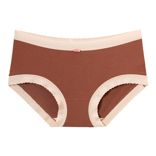 秋冬亲肤保暖微磨毛无痕简约女内裤中腰抗菌全棉纯棉裆三角裤短裤