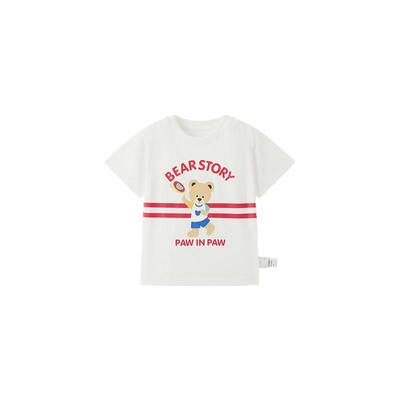 PawinPaw卡通小熊童装春夏男宝宝圆领舒适印花纯棉T恤