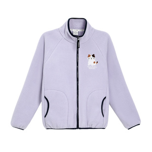 Livheartkids摇粒绒女大童外套2025新款秋冬保暖休闲女童立领外套