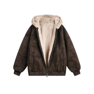 橘子树在哪儿美式麂皮连帽外套女