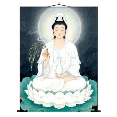 观音菩萨画像书房玄关挂画客厅