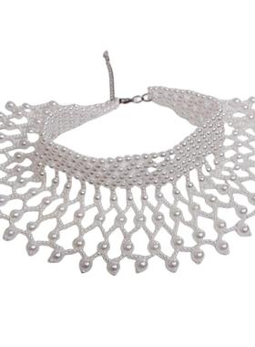 仿珍珠项链女流苏披肩锁骨链项圈