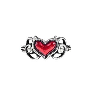 Alchemy Gothic R238 A牌欧美时尚潮牌红色心形爱心恶魔精致戒指