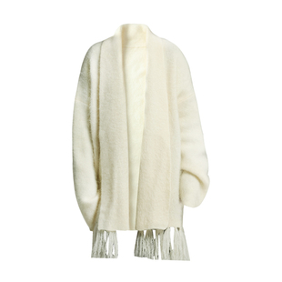 Mogas甄选Super马海ROW风立体蓬松绒感手工流苏针织开衫外套女冬