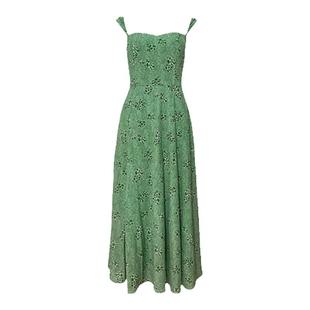 酒午自制法式复古方领碎花连衣裙女春夏新品小飞袖高级感吊带长裙