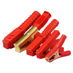 加厚电瓶夹子纯铜汽车搭火线强力鳄鱼夹蓄电池电线连接线卡子小号