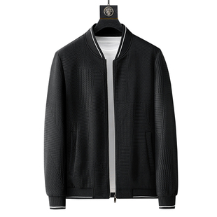 NASA男夹克外套休闲上衣秋季新款棒球服中青年加绒提花针织