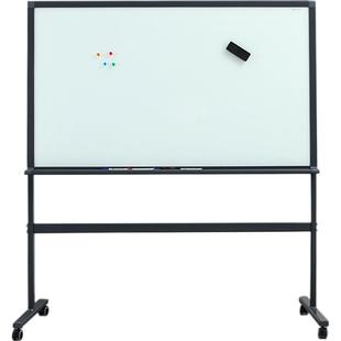 得力钢化玻璃白板支架式磁性移动写字板会议室教学黑板立式办公培训单面带轮白班家用挂式可擦书写涂鸦记事板
