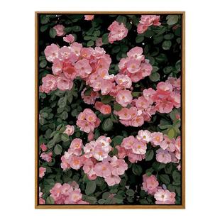 浪漫蔷薇花数字无聊解闷手工diy填色涂色丙烯高级感油画客厅挂画