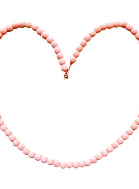 天然粉色海洋有机宝石项链女精品