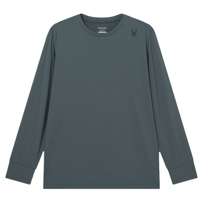 蜘蛛春秋男休闲修身长袖圆领T恤