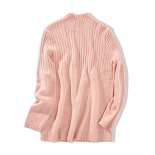 23区日系秋季通勤直筒羊毛羊绒混纺半高领毛衣针织毛衫商场同款