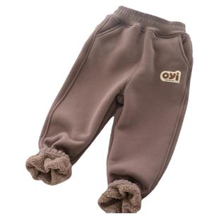 儿童一体绒运动长裤 抓绒裤男童女童舒适加绒加厚裤 中大童保暖裤