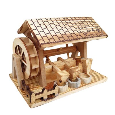 复古老式小学生教具模型水车木制